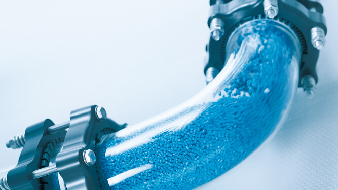 Coperion Pellets in pipe