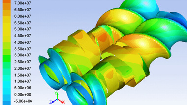 Coperion Simulation Druckaufbau