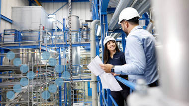 Professionals in an industrial setting